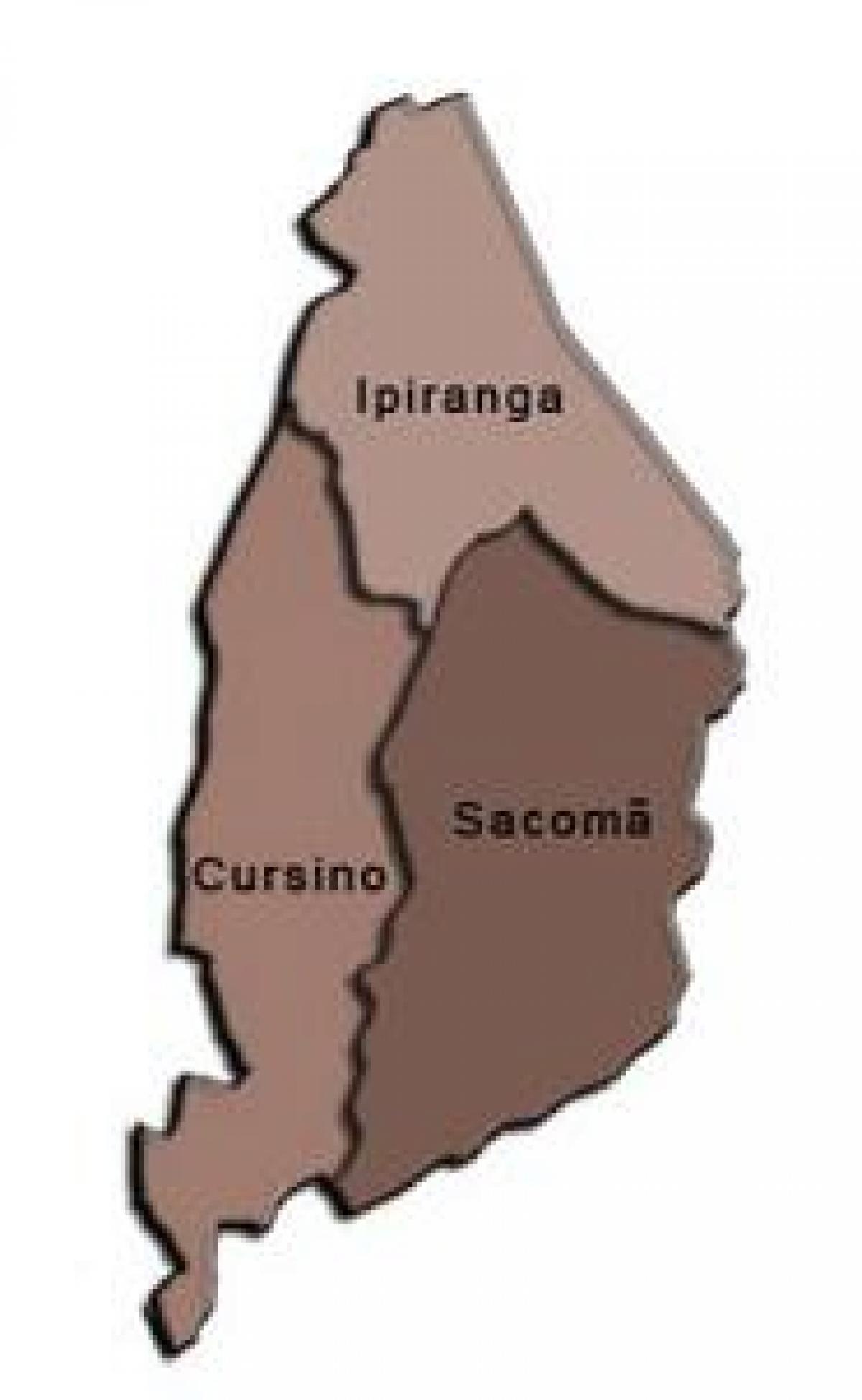 Kort af Ipiranga undir-hérað