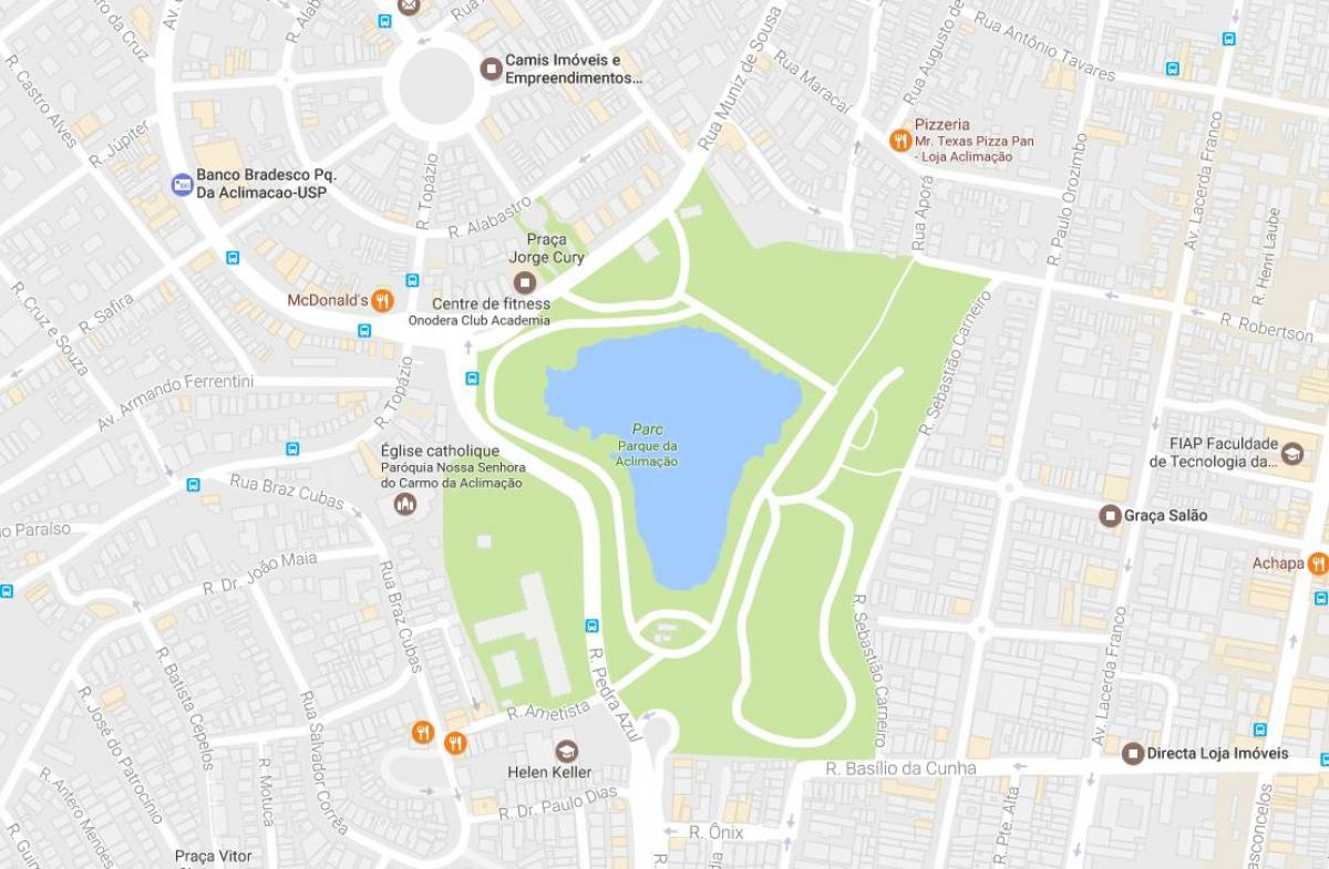 Kort af park aðlögunar Sao Paulo