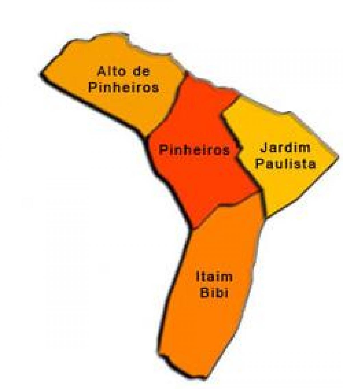 Kort af Pinheiros undir-hérað