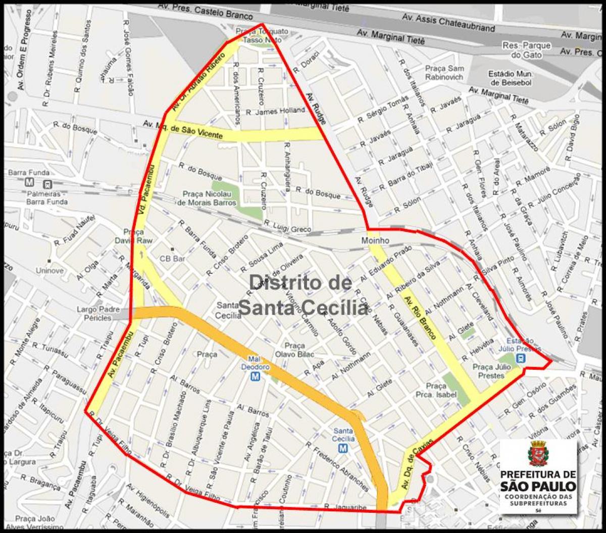 Kort af Santa Cecília Sao Paulo