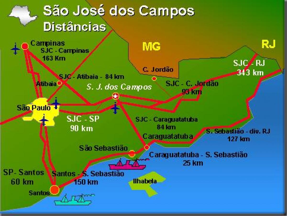 Kort af Sao José dos Campos