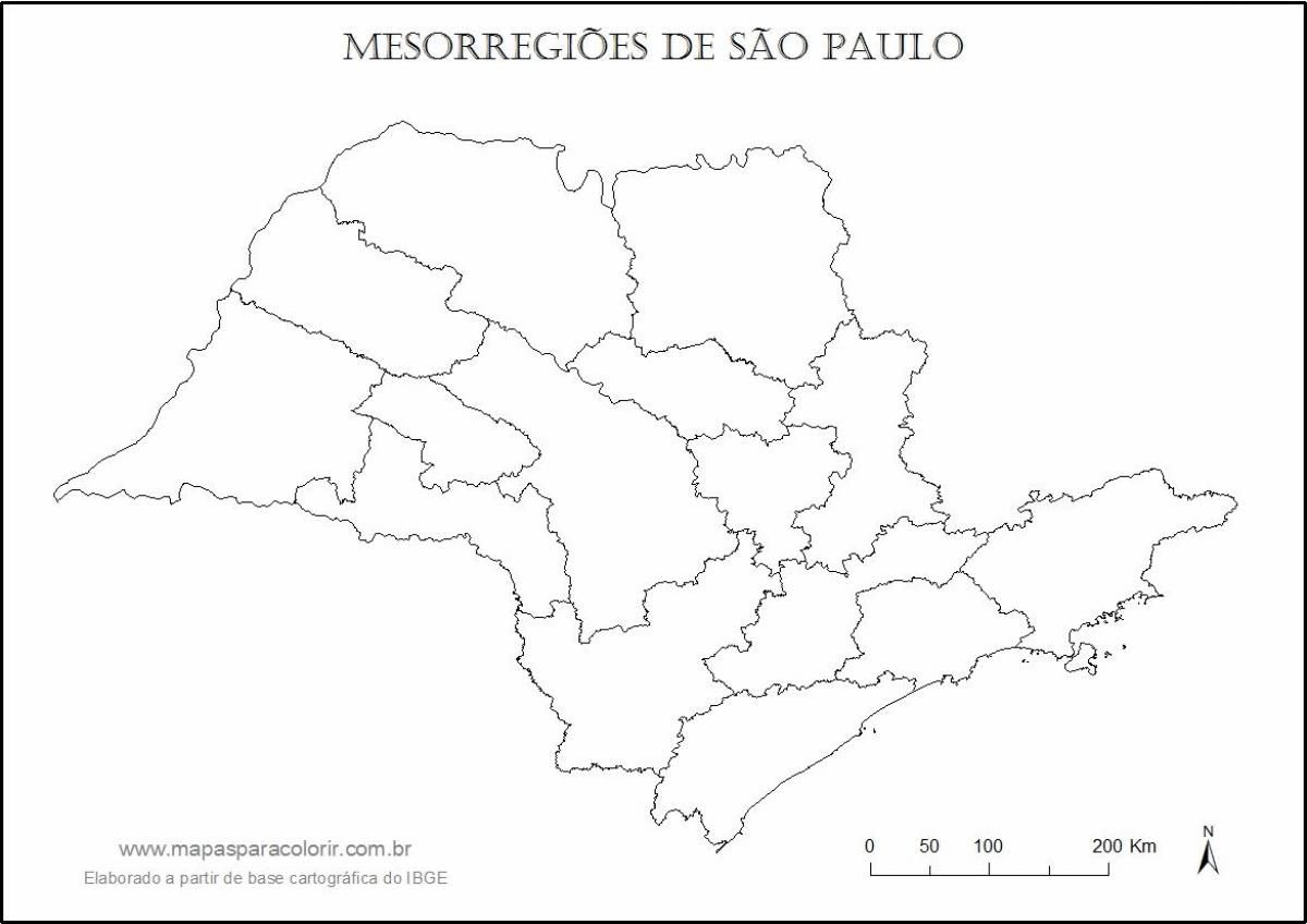 Kort af Sao Paulo mey - svæði