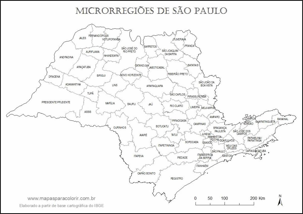 Kort af Sao Paulo mey - ör-svæði