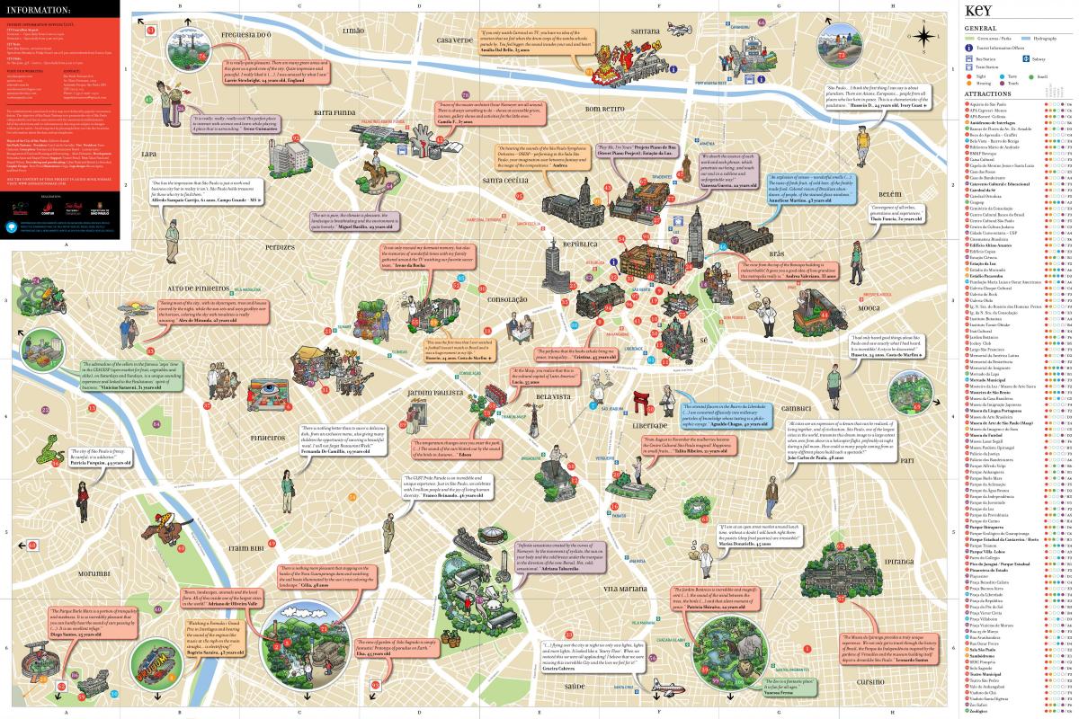 Kort af Sao Paulo minnisvarða