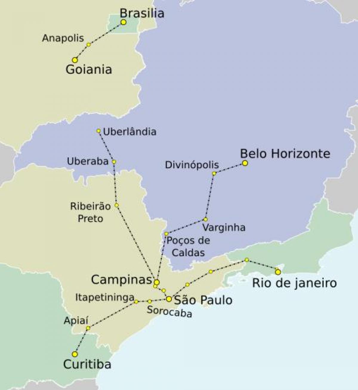 Kort af Sao Paulo TAV