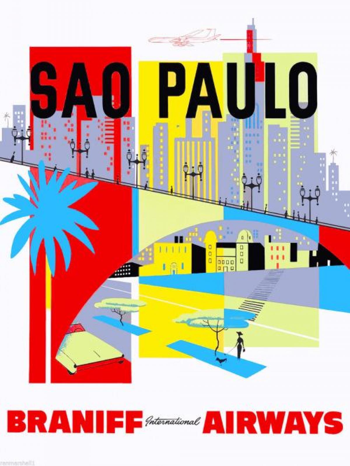 Kort af Sao Paulo veggfóður