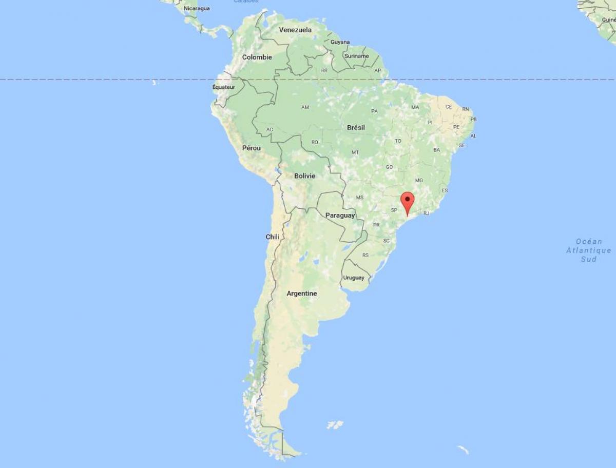 Kort af Sao Paulo í Suður-Ameríku