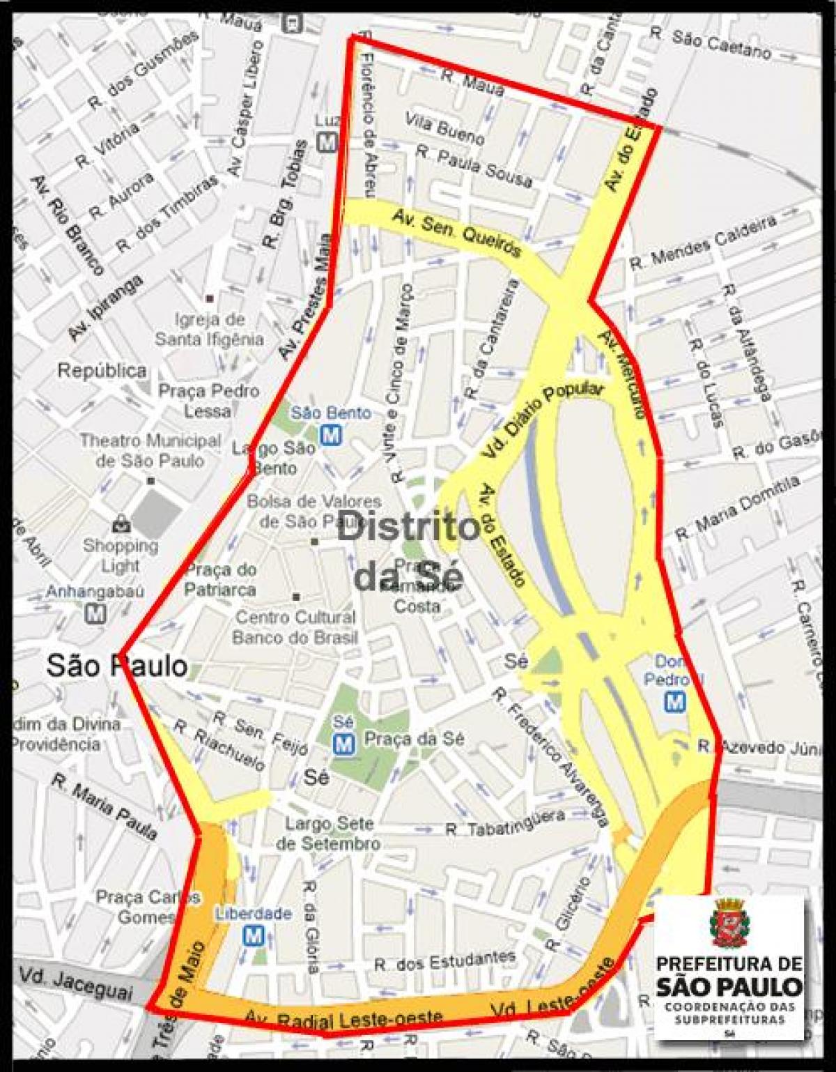 Kort af Sé Sao Paulo