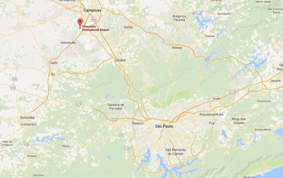 Kort af alþjóðlegur flugvöllur campo grande