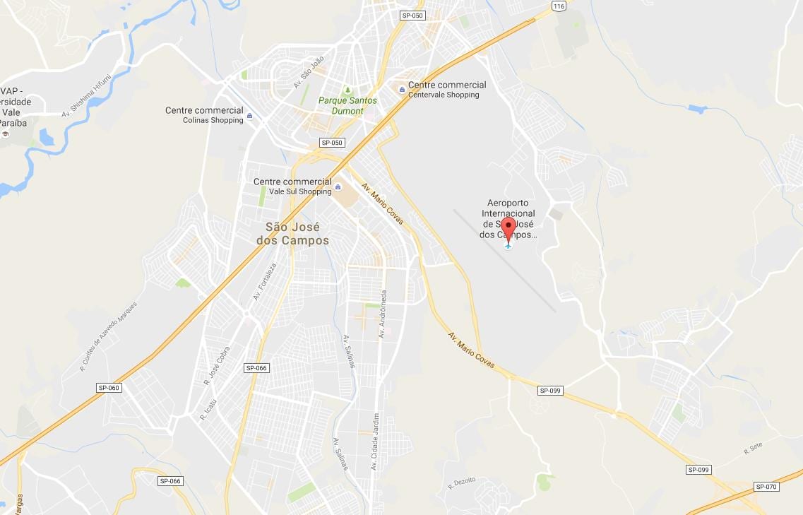Kort af alþjóðlegur flugvöllur Sao José dos Campos