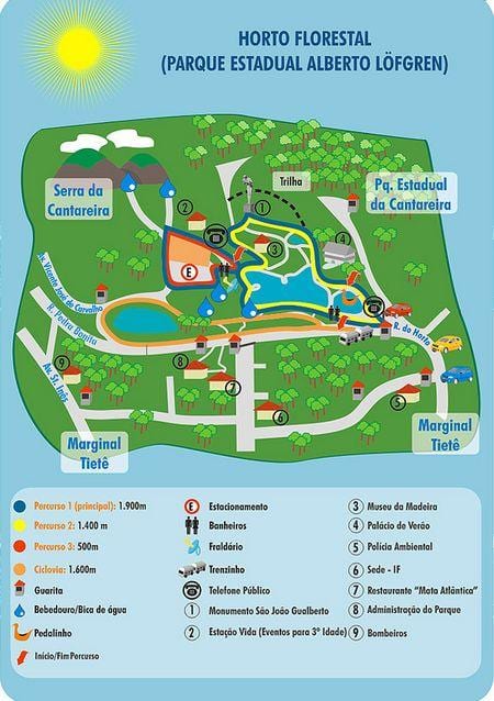 Kort af Alberto Löfgren park - garðinum blóma