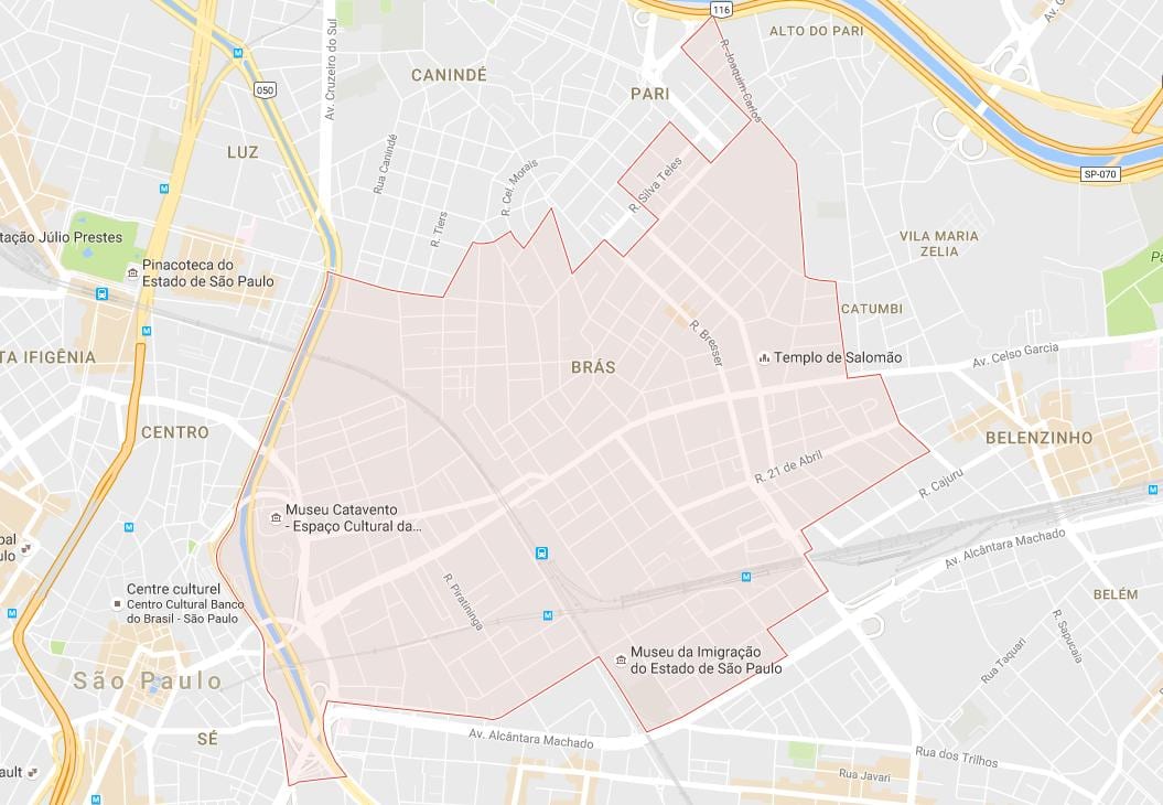 Kort af Brás Sao Paulo