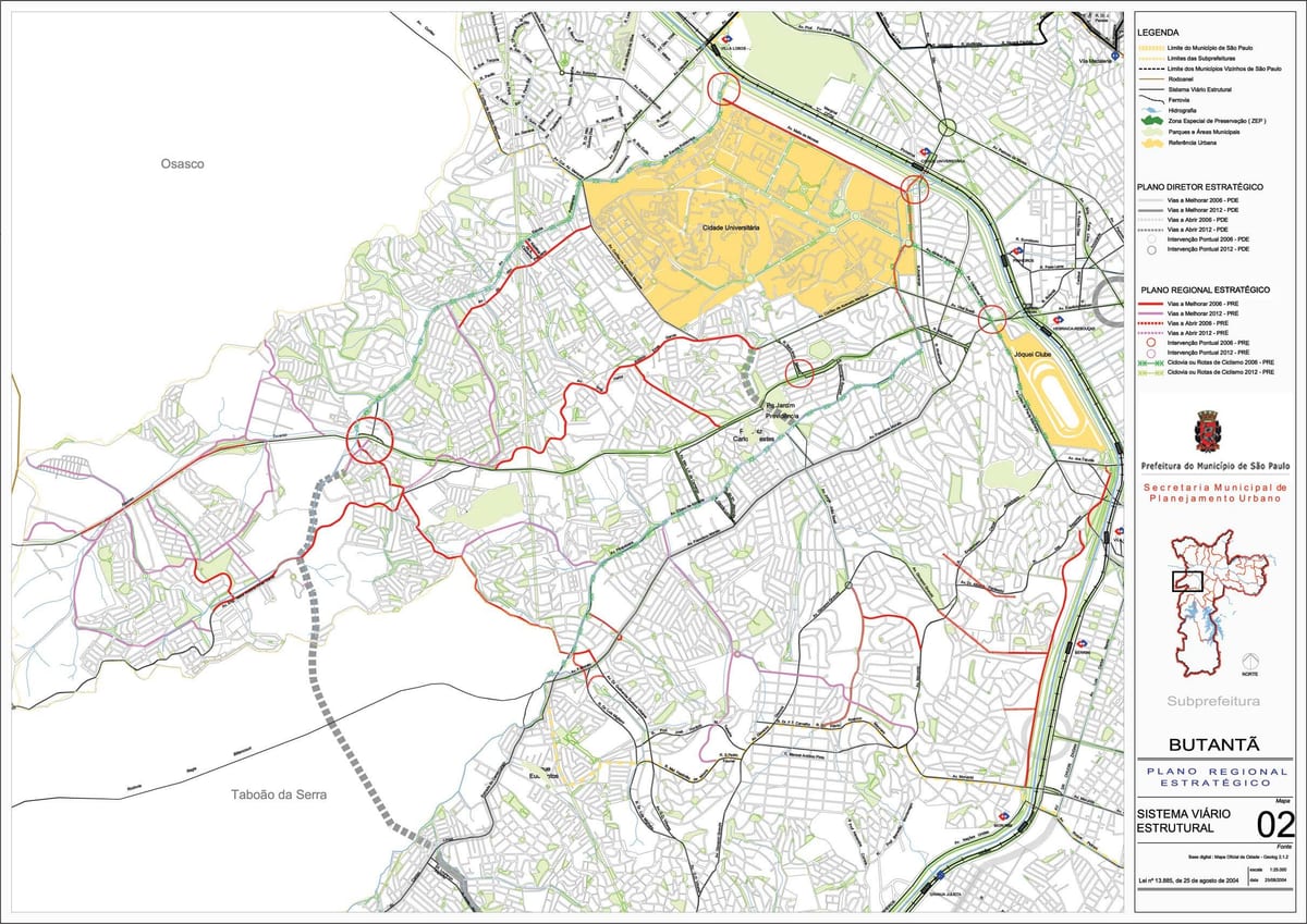 Kort af Butantã Sao Paulo - Vegi