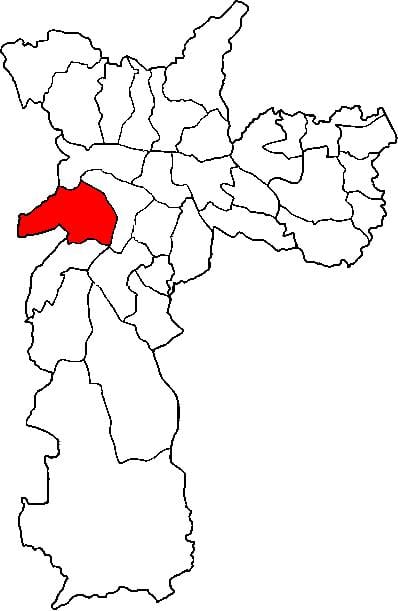 Kort af Butantã undir-hérað Sao Paulo