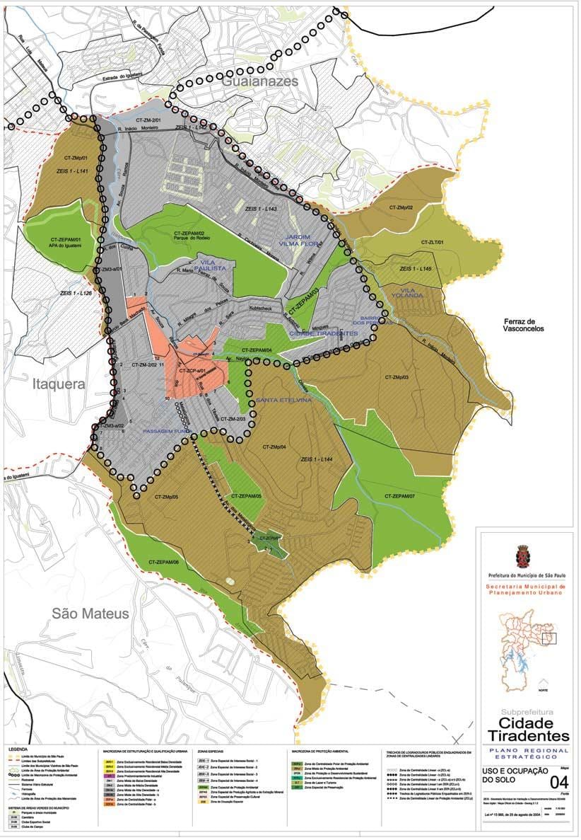 Kort af city of louis Tiradentes Sao Paulo - Atvinna jarðveginn