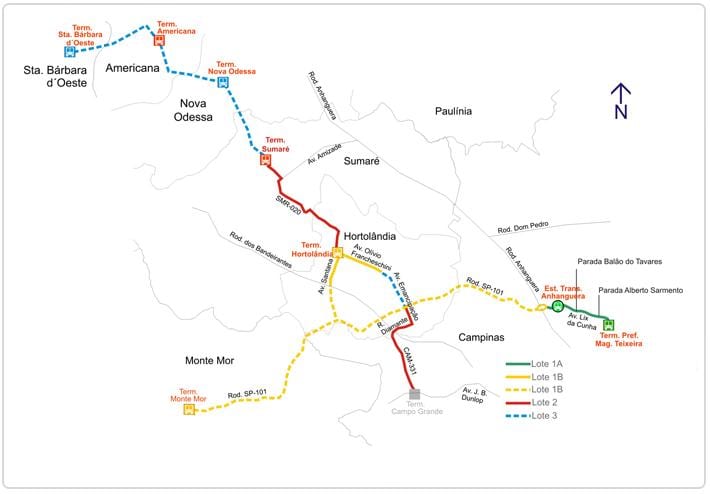 Kort af corredor metropolitano Biléo Soares