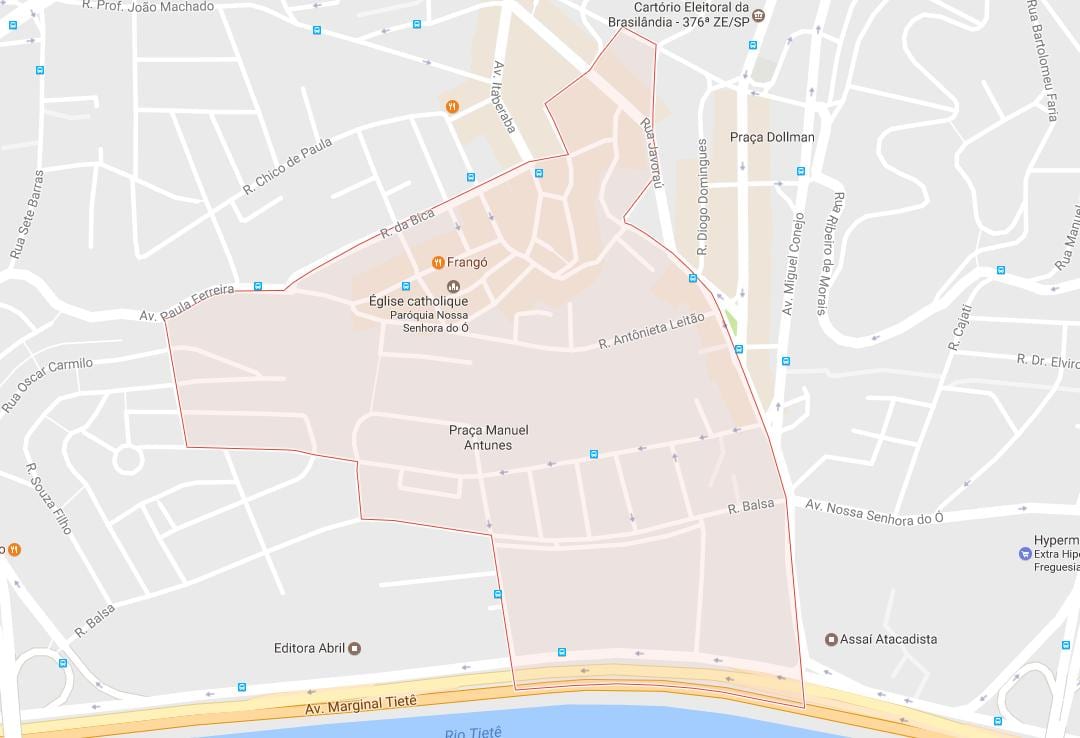 Kort af Freguesia gera Ó Sao Paulo
