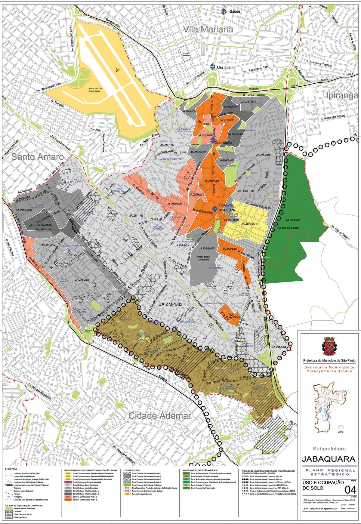 Kort af Jabaquara Sao Paulo - Atvinna jarðveginn