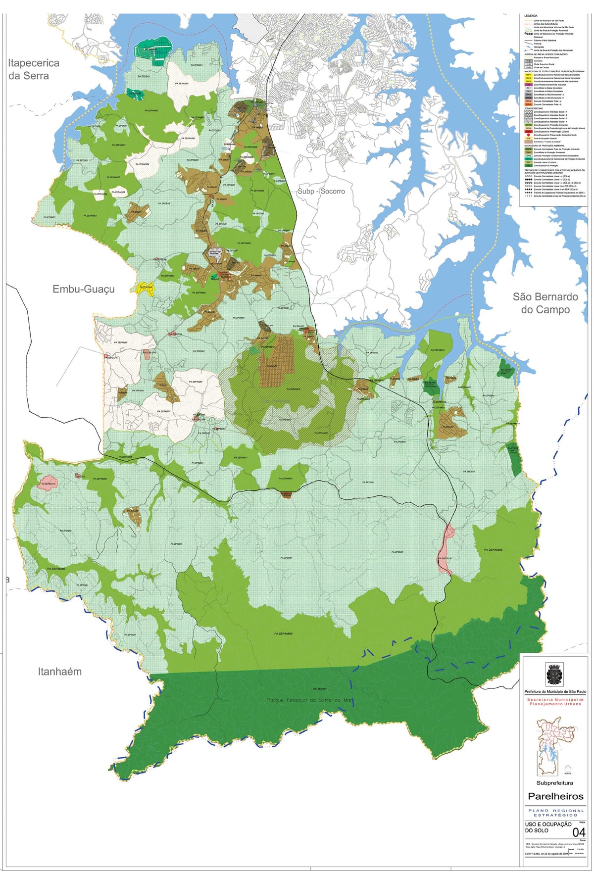 Kort af Parelheiros Sao Paulo - Atvinna jarðveginn