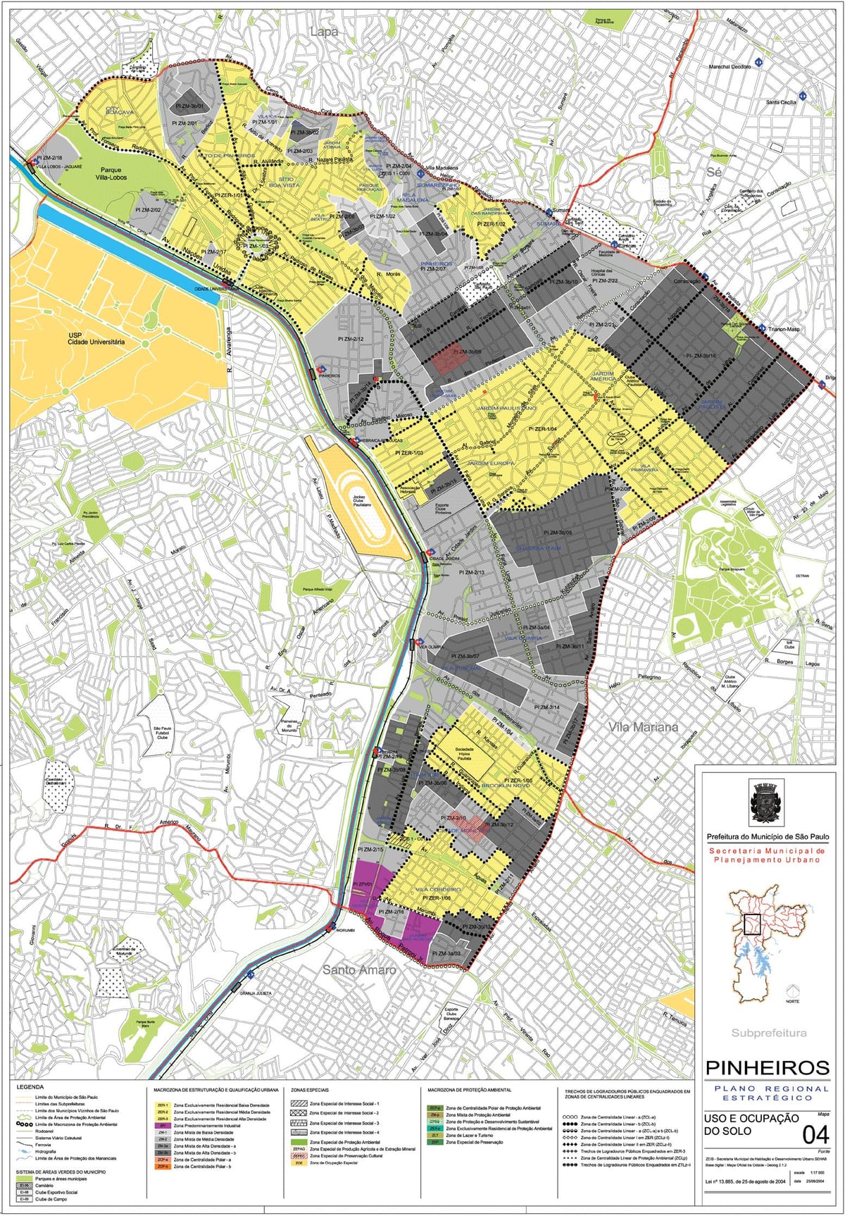 Kort af Pinheiros Sao Paulo - Atvinna jarðveginn