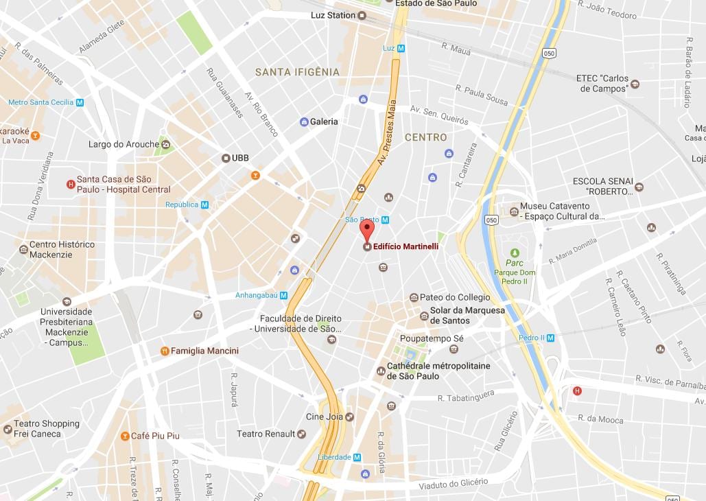 Kort af Prédio Martinelli