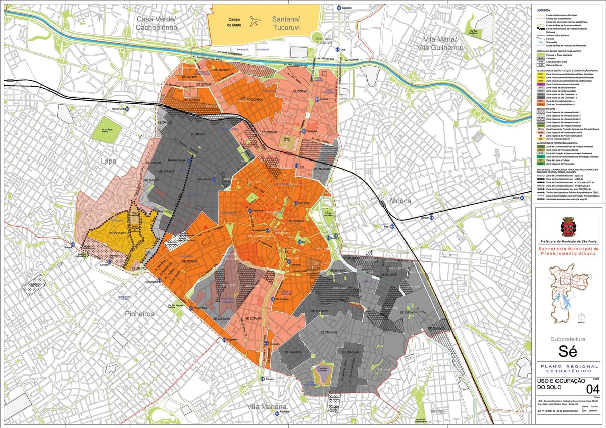 Kort af Sé Sao Paulo - Atvinna jarðveginn