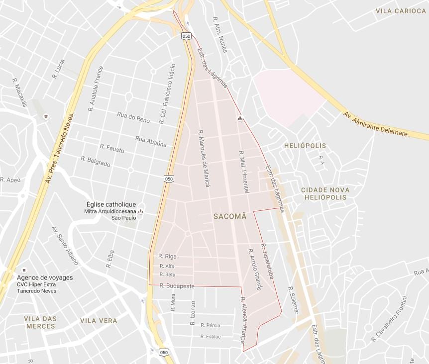 Kort af Sacomã Sao Paulo