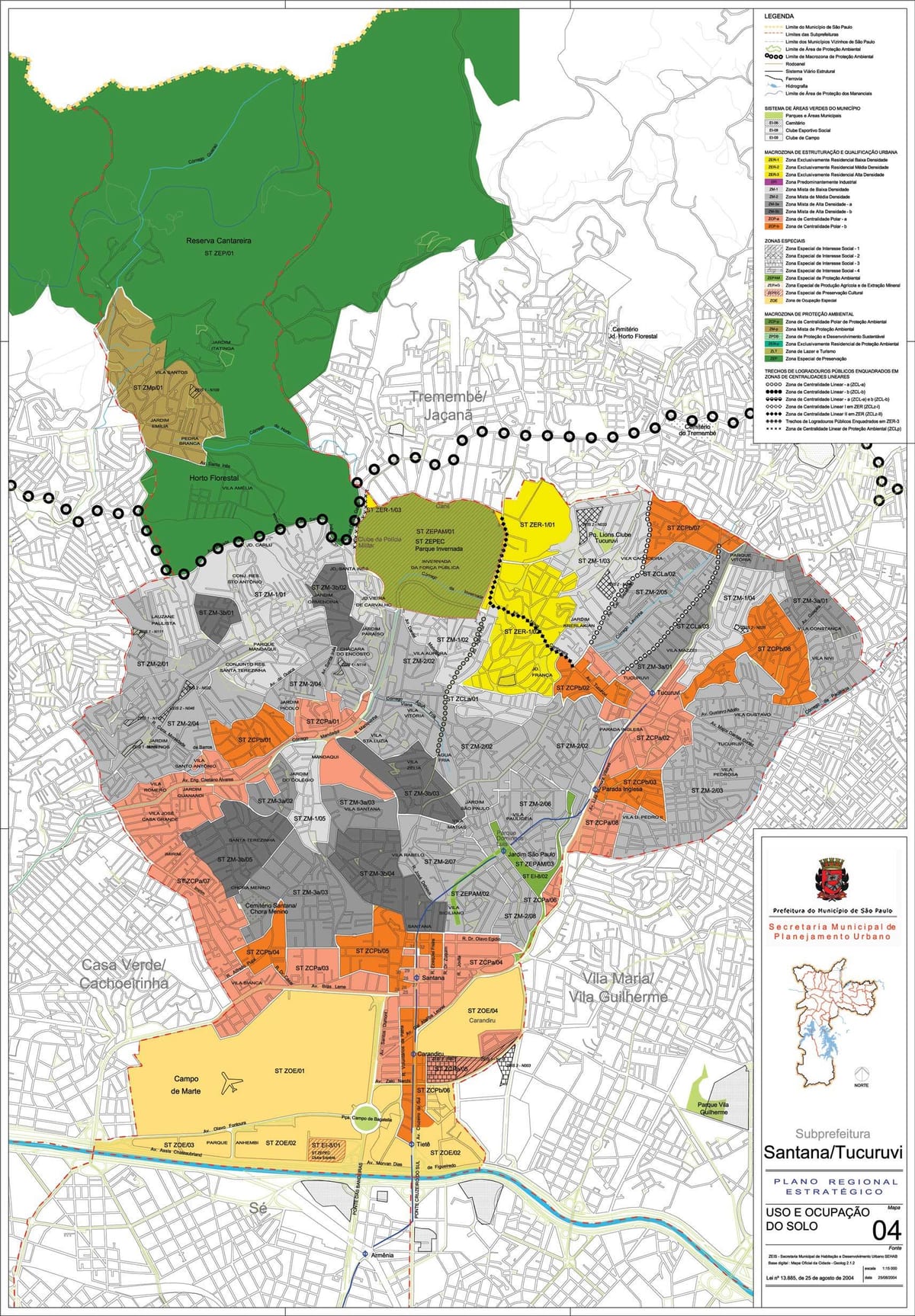 Kort af Santana Sao Paulo - Atvinna jarðveginn