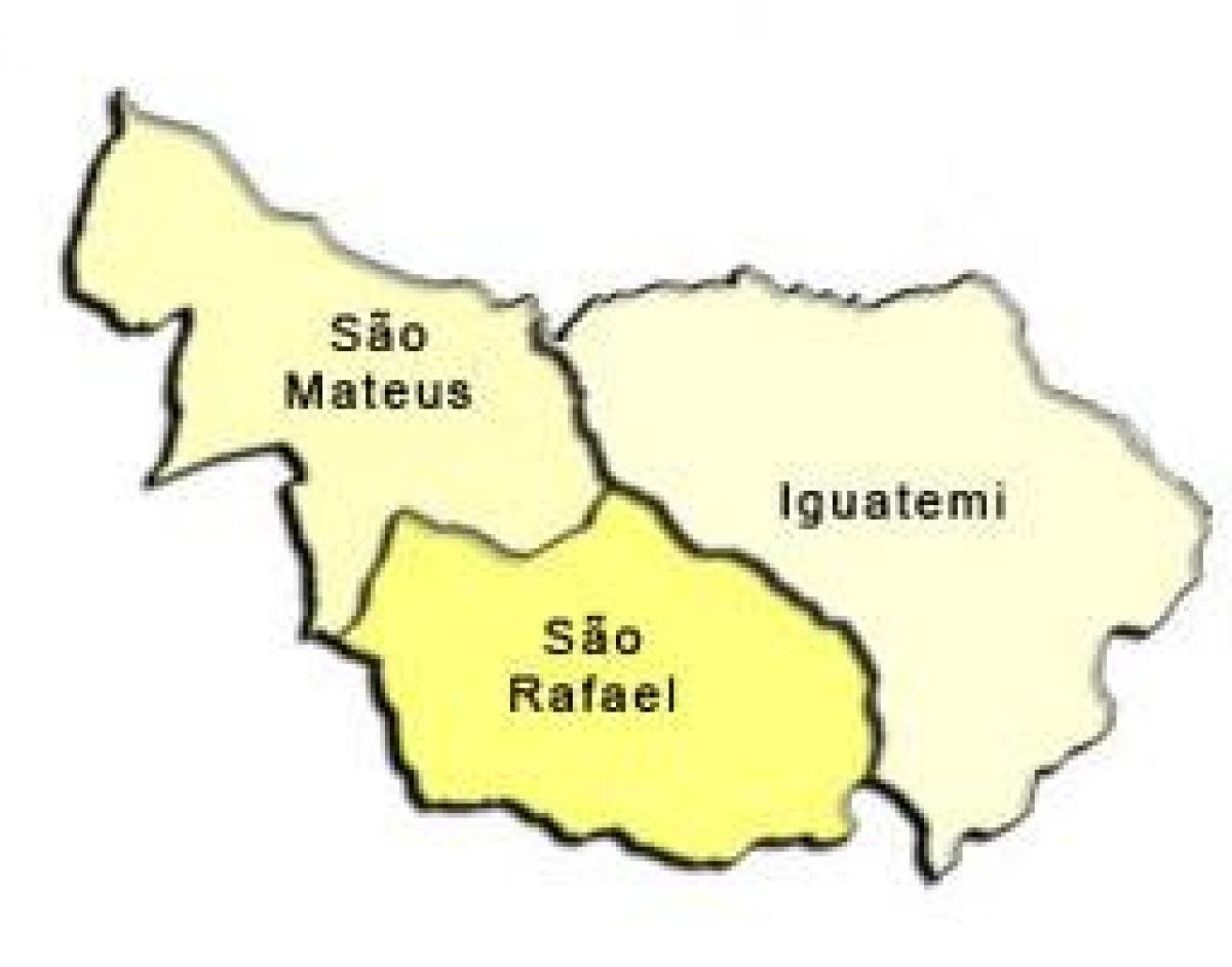 Kort af Sao Mateus undir-hérað