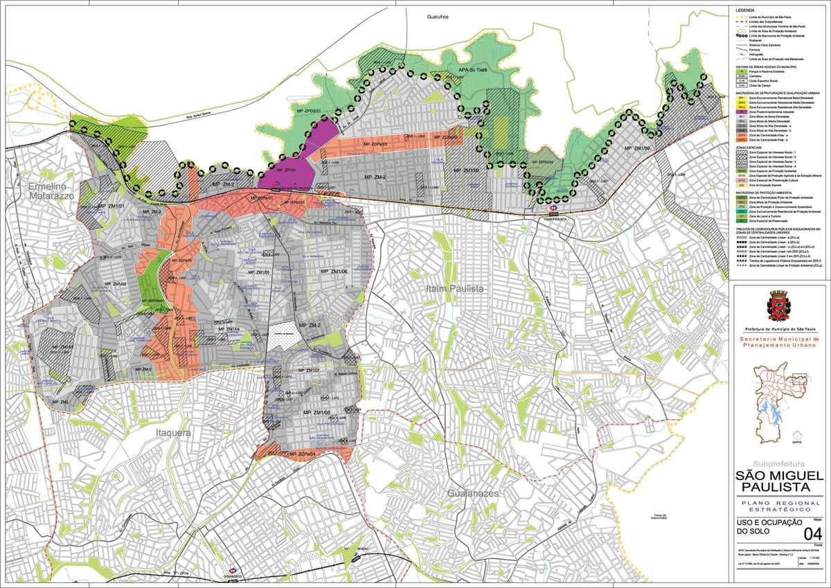 Kort af Sao Miguel Paulista Sao Paulo - Atvinna jarðveginn