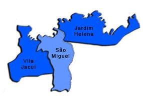 Kort af Sao Miguel Paulista undir-hérað