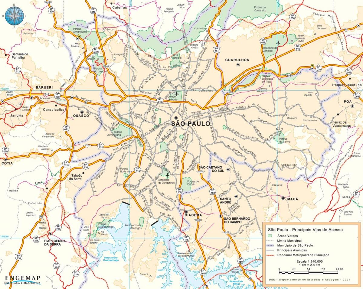 Kort af Sao Paulo flugvellir