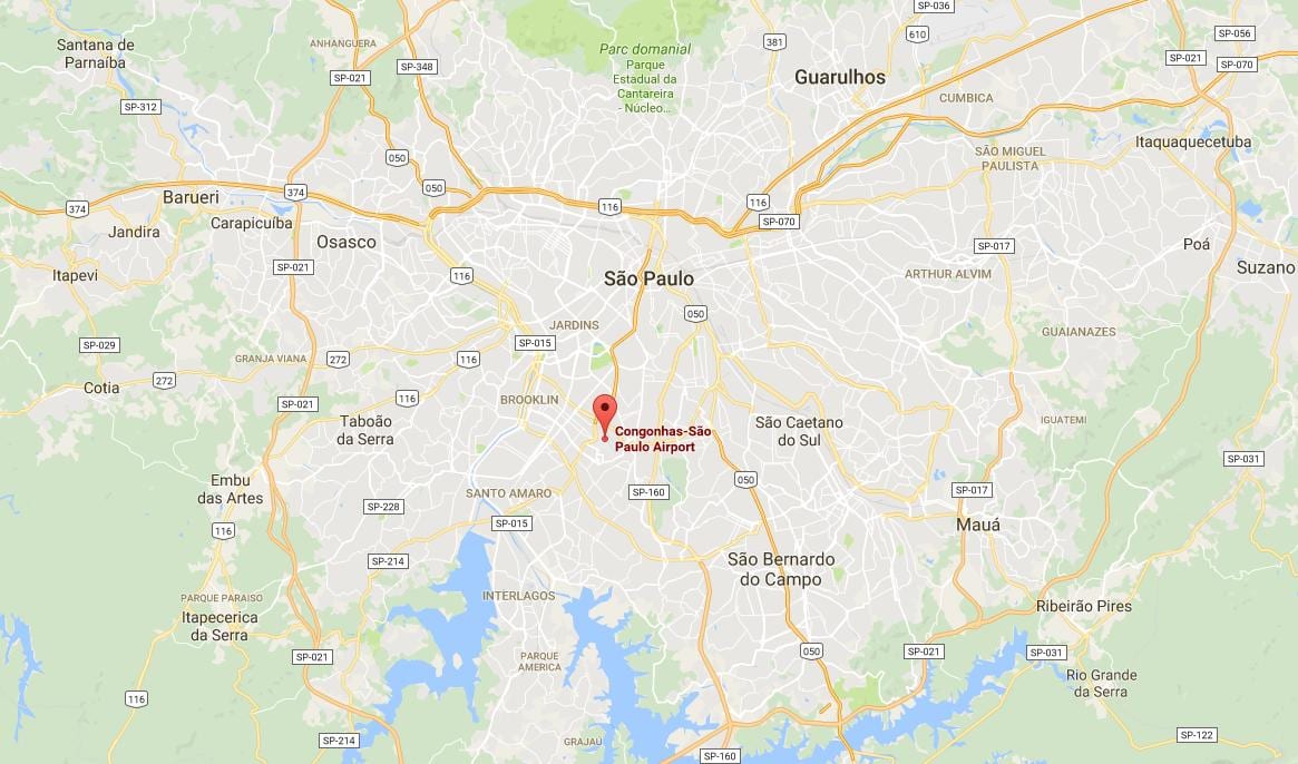 Kort af Sao Paulo Grande flugvöllur