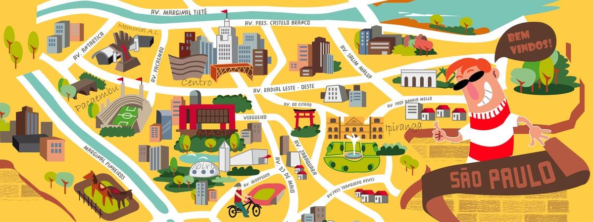 Kort af Sao Paulo hönnun