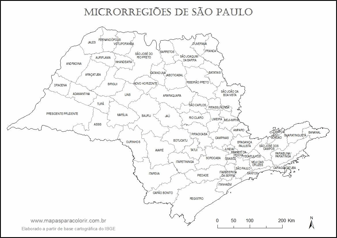 Kort af Sao Paulo mey - ör-svæði