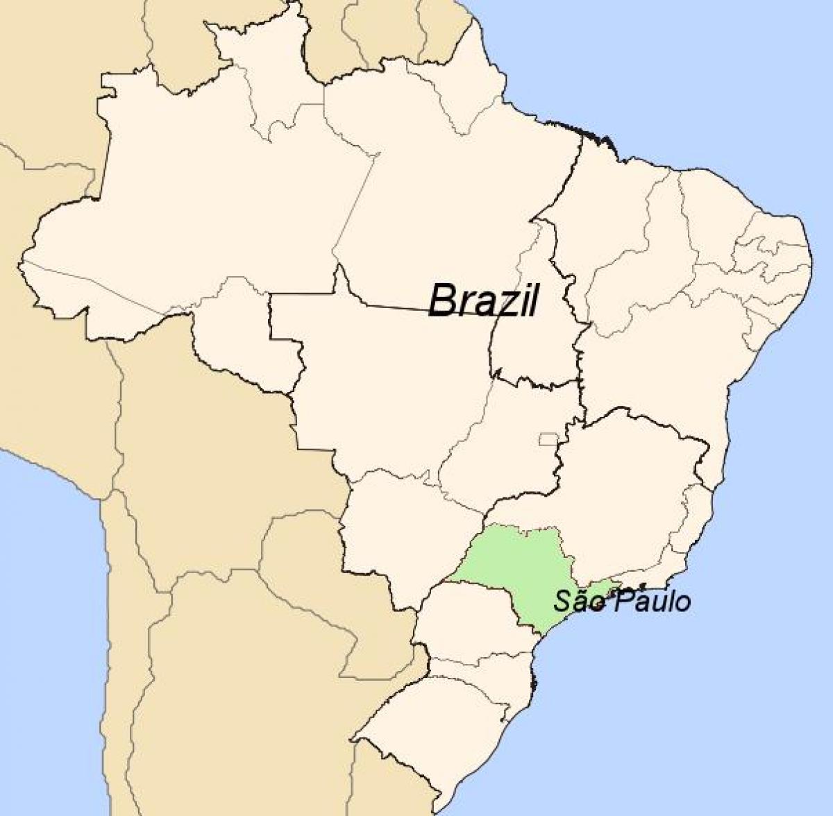 Kort af Sao Paulo á Brasilíu