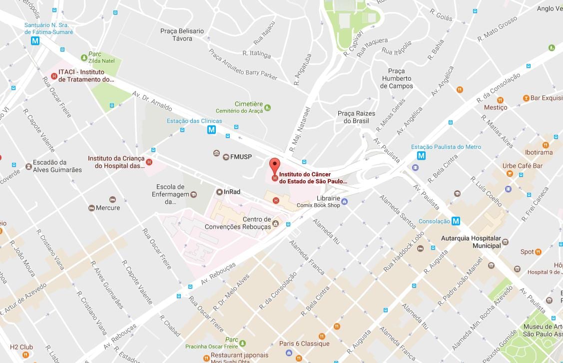 Kort af Stofnunarinnar Krabbamein í Sao Paulo