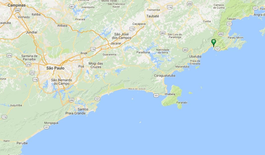 Kort af ströndinni Estaleiro