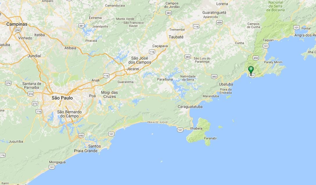 Kort af ströndinni Fazenda