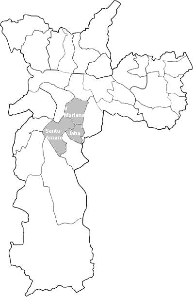 Kort af svæðinu Centro-Slu Sao Paulo