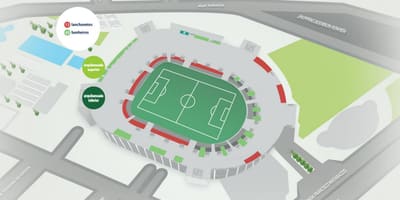 Kort af Allianz Park - Neðri bleachers