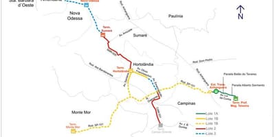Kort af corredor metropolitano Biléo Soares