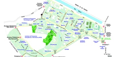 Kort af háskólanum í Sao Paulo - USP