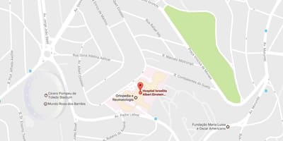 Kort af Israelita Albert Einstein sjúkrahús