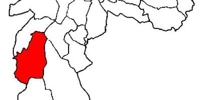 Kort af M'Boi Mirim undir-hérað Sao Paulo