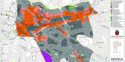 Kort af Mooca Sao Paulo - Atvinna jarðveginn