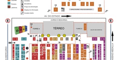 Kort af municipal markaði í Sao Paulo