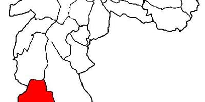 Kort af Parelheiros undir-hérað Sao Paulo