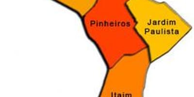 Kort af Pinheiros undir-hérað