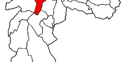 Kort af Pinheiros undir-hérað Sao Paulo